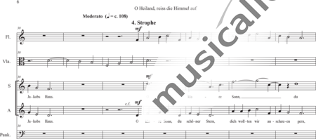 Anónimo, desconocido: Oh Saviour, Rive the Heavens - Coro>SA+Vla+Fl+Tp:5