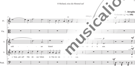Anónimo, desconocido: Oh Saviour, Rive the Heavens - Coro>SA+Vla+Fl+Tp:6