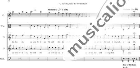 Anónimo, desconocido: Oh Saviour, Rive the Heavens - Coro>SA+Vla+Fl+Tp:9