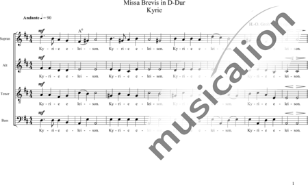 Groh, Heinz-Otto: Missa Brevis in D-major (Kyrie) - Choir>SATB:0