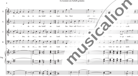 Anónimo, desconocido: A Ship is Coming, Laden - 1st - 7th Verses for Organ - Solo>sop/alto/Ten/bajo+Coro>SATB/SA+[Fl. dul4]+[Vl2]+[Tb]+OrgcP+[Fl]+[Trb+Trp+Cr]+[Fg]+[Cb+Vc+Vla]+[Clar+Ob]:3