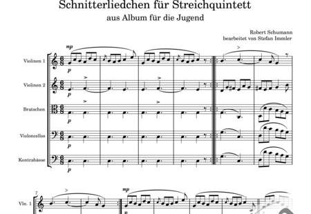 Schumann, Robert: Schnitterliedchen - Violine 2+[Vla+Vc+Kb]:0