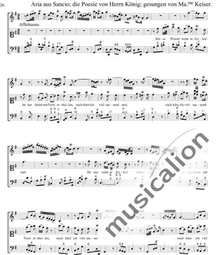 Telemann, Georg Philipp: Der getreue Music-Meister - 7. Lection - Solo>Sop+Violoncello+[Ob]+Vl+Trp+[Fl]+[Cem+BC]:2