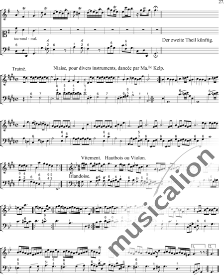 Telemann, Georg Philipp: Der getreue Music-Meister - 7. Lection - Solo>Sop+Violoncello+[Ob]+Vl+Trp+[Fl]+[Cem+BC]:3