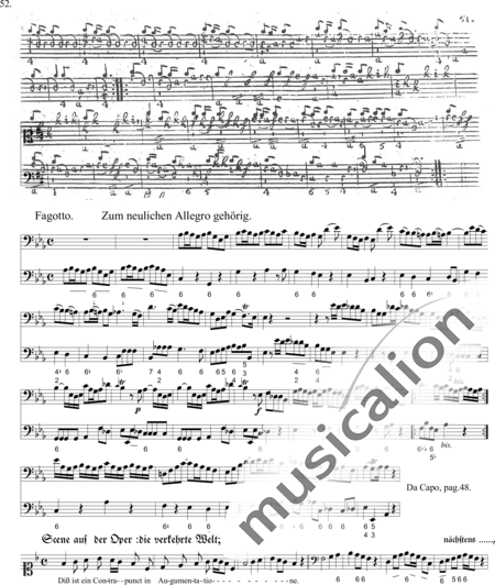 Telemann, Georg Philipp: The Faithful Music Master - 13th Lesson - Solo>sop+[Vln+Vlc]+[Bn+Fl]+[Hpc]+[Vdg]+[Cnt]:4