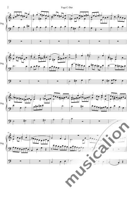 Gleitz, Carl Anton: Fuge C-Dur - Orgel>mPed:2