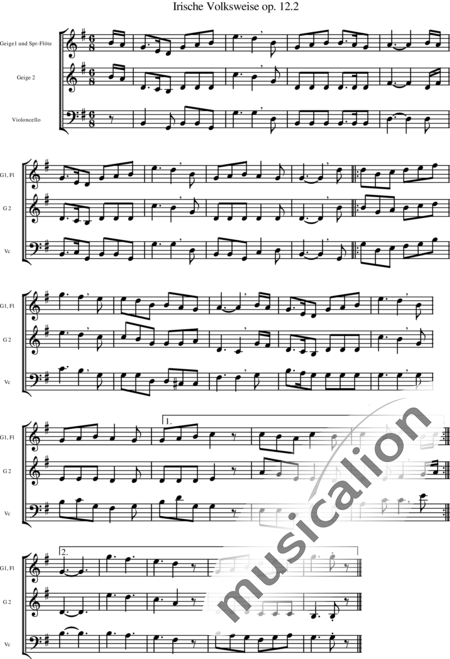 Schäfer, Arnold: Irische Volksweisen (2) - Flöte+[Vl+Vc]:2