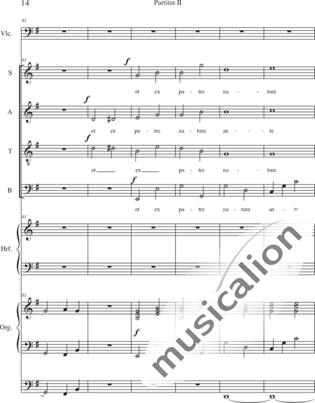 Schäfer, Martina: Missa historica, Credo- 1.Teil - Solo>Sop/Alt/Ten/Bass+Chor>SATB+Vc+Hf+OrgmP:14
