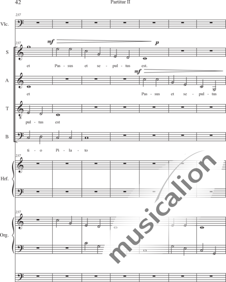 Schäfer, Martina: Missa historica, Credo- 1.Teil - Solo>Sop/Alt/Ten/Bass+Chor>SATB+Vc+Hf+OrgmP:42