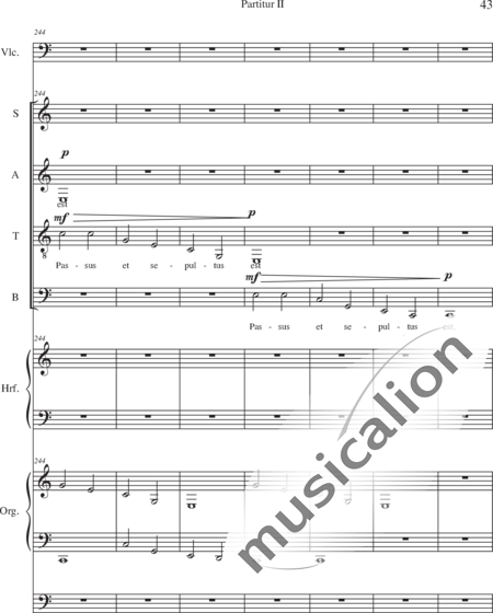 Schäfer, Martina: Missa historica, Credo- 1.Teil - Solo>Sop/Alt/Ten/Bass+Chor>SATB+Vc+Hf+OrgmP:43