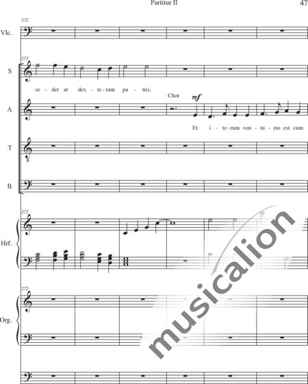 Schäfer, Martina: Missa historica, Credo- 1.Teil - Solo>Sop/Alt/Ten/Bass+Chor>SATB+Vc+Hf+OrgmP:47
