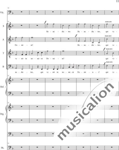Schäfer, Martina: Missa historica, Sanctus - Solo>sop/alt/ten/bass+Choir>SATB+Vlc+Hp+Orgwp+Tmp:11