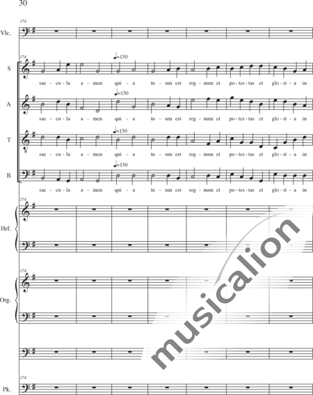 Schäfer, Martina: Missa historica, Sanctus - Solo>sop/alt/ten/bass+Choir>SATB+Vlc+Hp+Orgwp+Tmp:30
