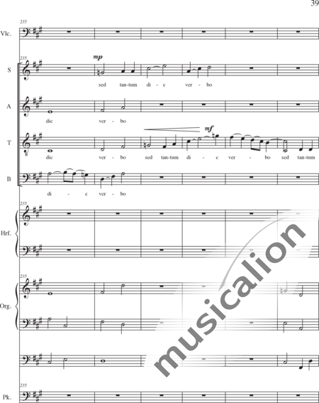 Schäfer, Martina: Missa historica, Sanctus - Solo>sop/alt/ten/bass+Choir>SATB+Vlc+Hp+Orgwp+Tmp:39