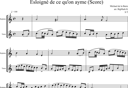 de La Barre, Michel: Esloigné de ce qu'on ayme - Recorder 2:0