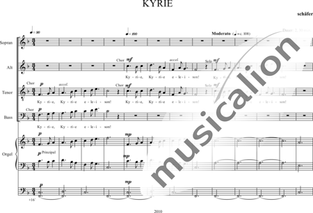 Schäfer, Martina: Einfache Messe (Missa uzvillae humilis) - Kyrie - Solo>Sop/Alt/Ten/Bass+Chor>SATB+OrgmP:0