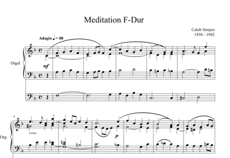 Simper, Caleb: Meditation F-Dur - Orgel>mPed:0