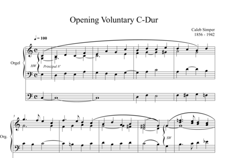 Simper, Caleb: Opening Voluntary C-major - Órgano>cPed:0