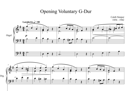 Simper, Caleb: Opening Voluntary G-Dur - Orgel:0
