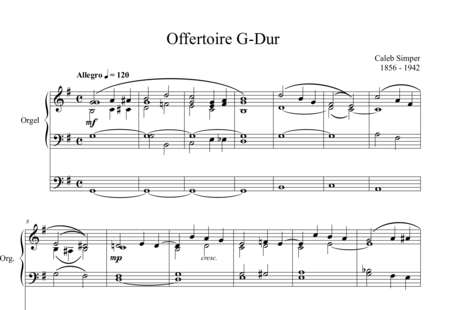 Simper, Caleb: Offertoire G-major - Órgano>cPed:0