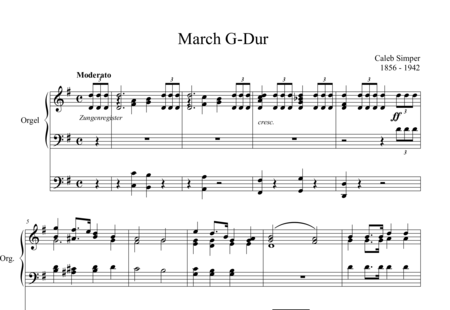 Simper, Caleb: March G-Dur - Orgel>mPed:0