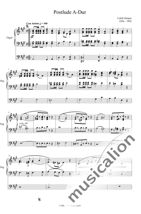 Simper, Caleb: Postlude A-Dur (Postlude A-major) - Organ>wped:0