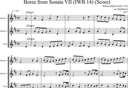 Babell, William: Boree from Sonata VII - Flauta dulce 3:0