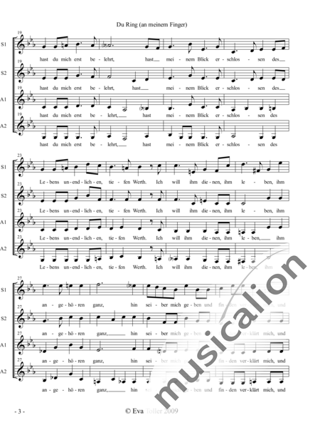 Schumann, Robert: Du Ring an meinem Finger - Chor>SSAA:3