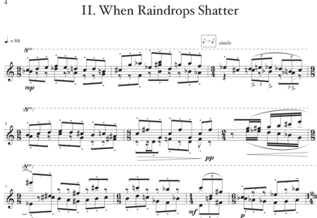 Lo, Yi-Ning: Nine Pieces for Piano,  2nd movement - When Raindrops Shatter - Piano:0