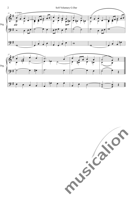 Simper, Caleb: Soft Voluntary G-Dur - Orgel>mPed:2