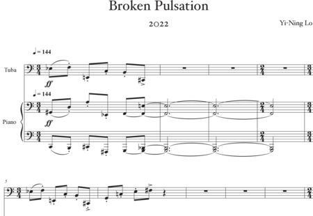 Lo, Yi-Ning: ​Broken Pulsation - Klavier+Tuba:0