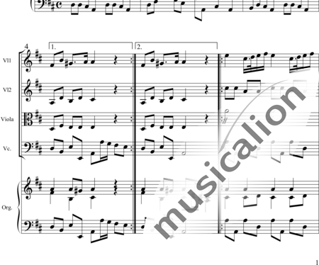 Telemann, Georg Philipp: Aria in D-major for strings and organ - Violín 2+Org+[Vla+Vc]:1
