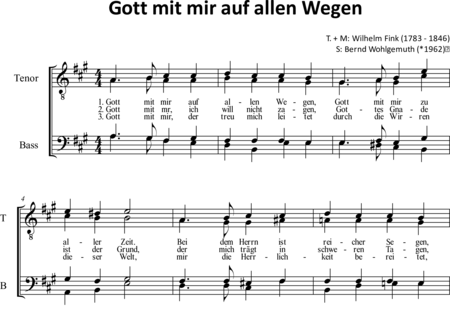 Fink, Gottfried Wilhelm: Gott mit mir auf allen Wegen (TTBB) (1) - Chor>TTBB:0