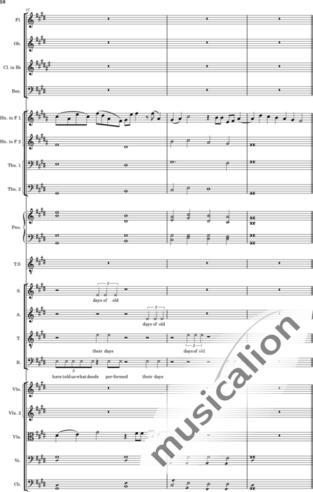 Ellison, William: Psalm 44 - Solo>Ten+Chor>SATB+Klarinette B+Fagott C+[Vl2]+[HnF2]+Kl+[Ob]+[Vla+Vc+Kb]+[Pos]+[Fl]:10