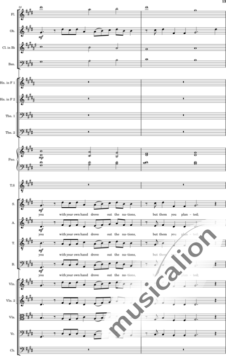 Ellison, William: Psalm 44 - Solo>Ten+Chor>SATB+Klarinette B+Fagott C+[Vl2]+[HnF2]+Kl+[Ob]+[Vla+Vc+Kb]+[Pos]+[Fl]:13