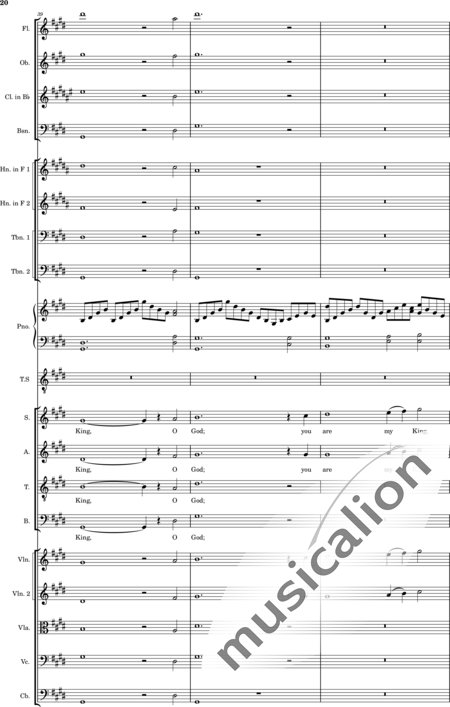 Ellison, William: Psalm 44 - Solo>Ten+Chor>SATB+Klarinette B+Fagott C+[Vl2]+[HnF2]+Kl+[Ob]+[Vla+Vc+Kb]+[Pos]+[Fl]:20