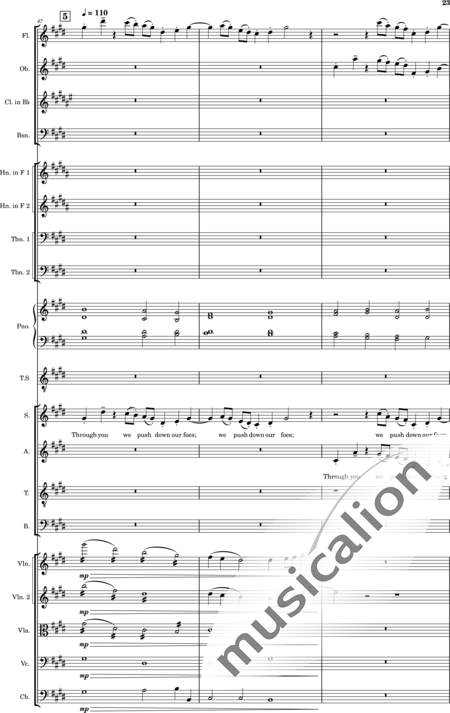 Ellison, William: Psalm 44 - Solo>Ten+Chor>SATB+Klarinette B+Fagott C+[Vl2]+[HnF2]+Kl+[Ob]+[Vla+Vc+Kb]+[Pos]+[Fl]:23