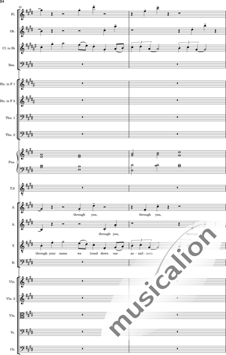Ellison, William: Psalm 44 - Solo>Ten+Chor>SATB+Klarinette B+Fagott C+[Vl2]+[HnF2]+Kl+[Ob]+[Vla+Vc+Kb]+[Pos]+[Fl]:24