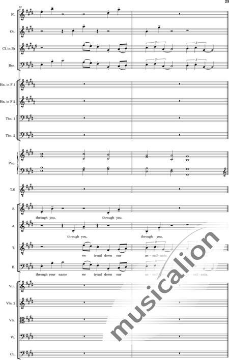 Ellison, William: Psalm 44 - Solo>Ten+Chor>SATB+Klarinette B+Fagott C+[Vl2]+[HnF2]+Kl+[Ob]+[Vla+Vc+Kb]+[Pos]+[Fl]:25