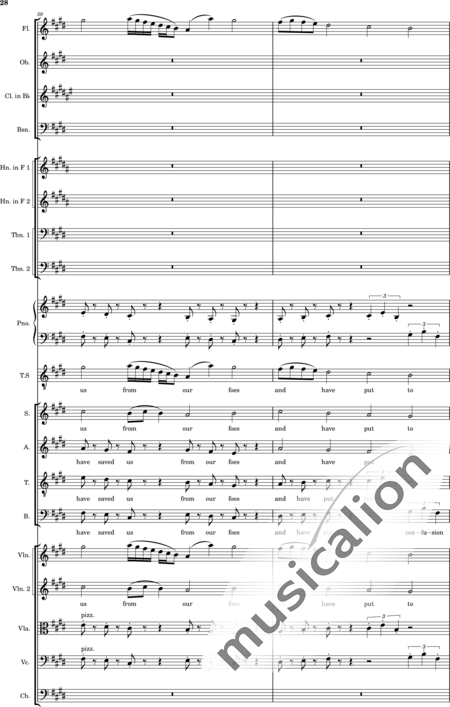 Ellison, William: Psalm 44 - Solo>Ten+Chor>SATB+Klarinette B+Fagott C+[Vl2]+[HnF2]+Kl+[Ob]+[Vla+Vc+Kb]+[Pos]+[Fl]:28