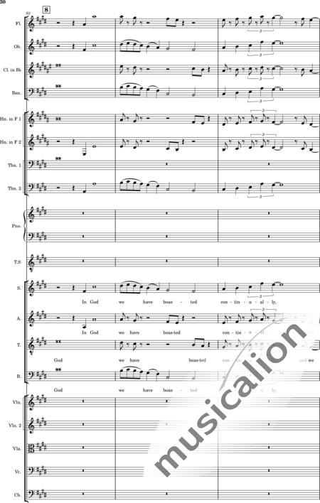 Ellison, William: Psalm 44 - Solo>Ten+Chor>SATB+Klarinette B+Fagott C+[Vl2]+[HnF2]+Kl+[Ob]+[Vla+Vc+Kb]+[Pos]+[Fl]:30