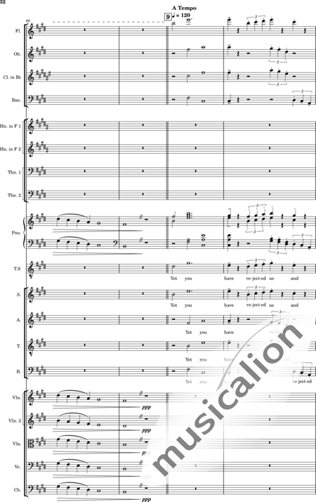Ellison, William: Psalm 44 - Solo>Ten+Chor>SATB+Klarinette B+Fagott C+[Vl2]+[HnF2]+Kl+[Ob]+[Vla+Vc+Kb]+[Pos]+[Fl]:32