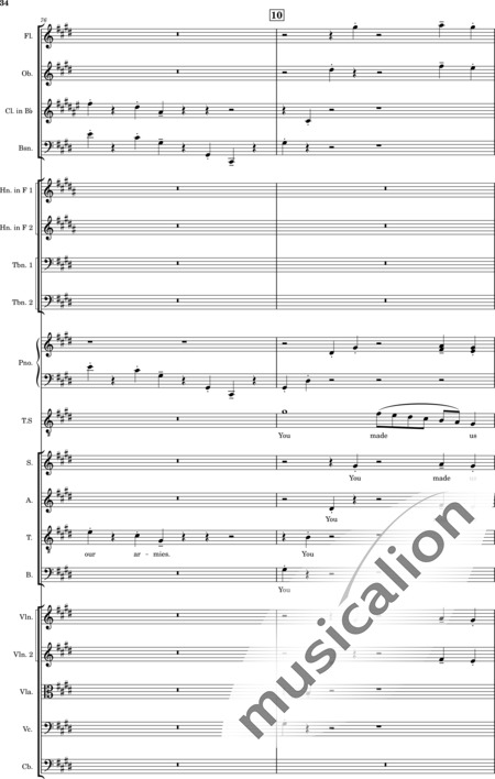 Ellison, William: Psalm 44 - Solo>Ten+Chor>SATB+Klarinette B+Fagott C+[Vl2]+[HnF2]+Kl+[Ob]+[Vla+Vc+Kb]+[Pos]+[Fl]:34