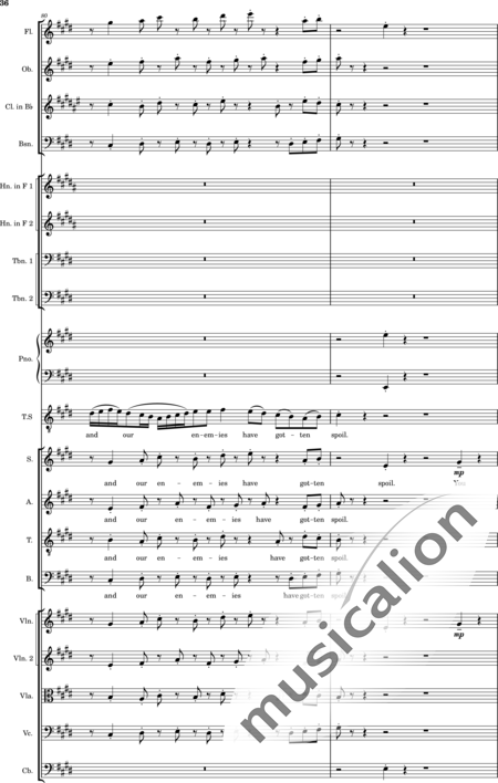Ellison, William: Psalm 44 - Solo>Ten+Chor>SATB+Klarinette B+Fagott C+[Vl2]+[HnF2]+Kl+[Ob]+[Vla+Vc+Kb]+[Pos]+[Fl]:36