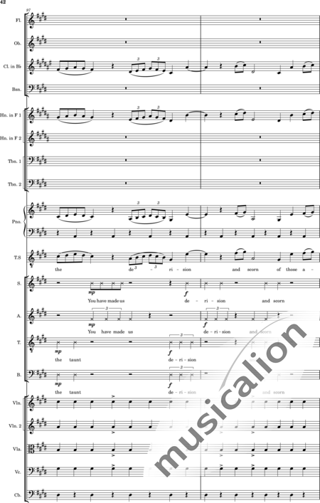 Ellison, William: Psalm 44 - Solo>Ten+Chor>SATB+Klarinette B+Fagott C+[Vl2]+[HnF2]+Kl+[Ob]+[Vla+Vc+Kb]+[Pos]+[Fl]:42