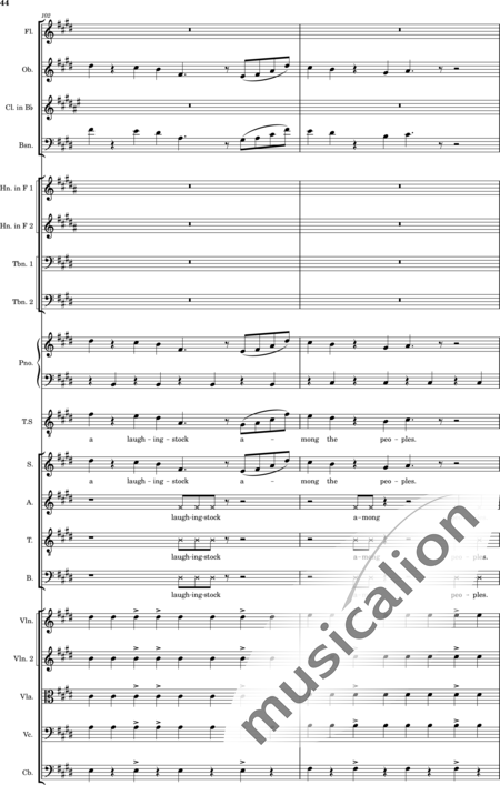 Ellison, William: Psalm 44 - Solo>Ten+Chor>SATB+Klarinette B+Fagott C+[Vl2]+[HnF2]+Kl+[Ob]+[Vla+Vc+Kb]+[Pos]+[Fl]:44