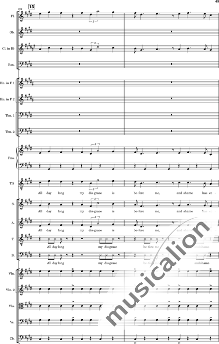 Ellison, William: Psalm 44 - Solo>Ten+Chor>SATB+Klarinette B+Fagott C+[Vl2]+[HnF2]+Kl+[Ob]+[Vla+Vc+Kb]+[Pos]+[Fl]:45