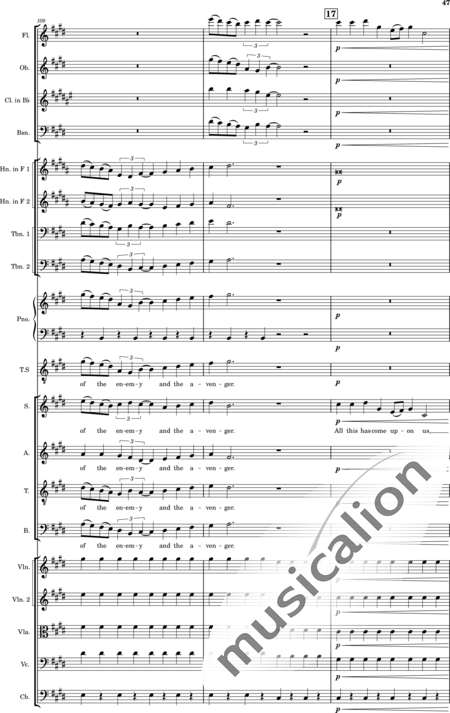Ellison, William: Psalm 44 - Solo>Ten+Chor>SATB+Klarinette B+Fagott C+[Vl2]+[HnF2]+Kl+[Ob]+[Vla+Vc+Kb]+[Pos]+[Fl]:47