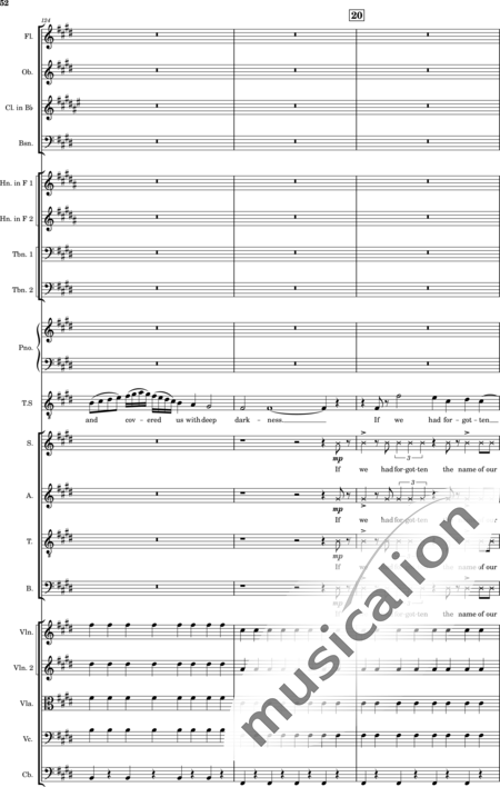 Ellison, William: Psalm 44 - Solo>Ten+Chor>SATB+Klarinette B+Fagott C+[Vl2]+[HnF2]+Kl+[Ob]+[Vla+Vc+Kb]+[Pos]+[Fl]:52