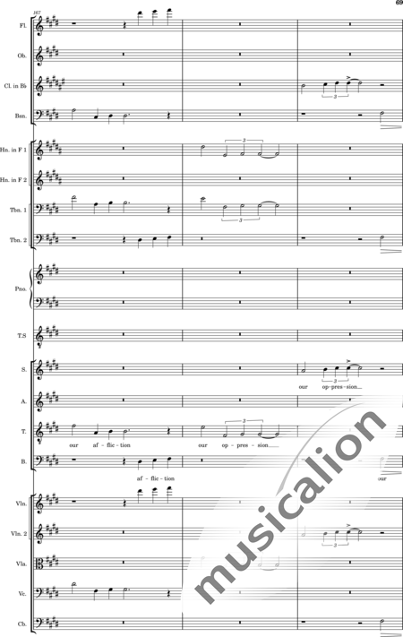 Ellison, William: Psalm 44 - Solo>Ten+Chor>SATB+Klarinette B+Fagott C+[Vl2]+[HnF2]+Kl+[Ob]+[Vla+Vc+Kb]+[Pos]+[Fl]:69